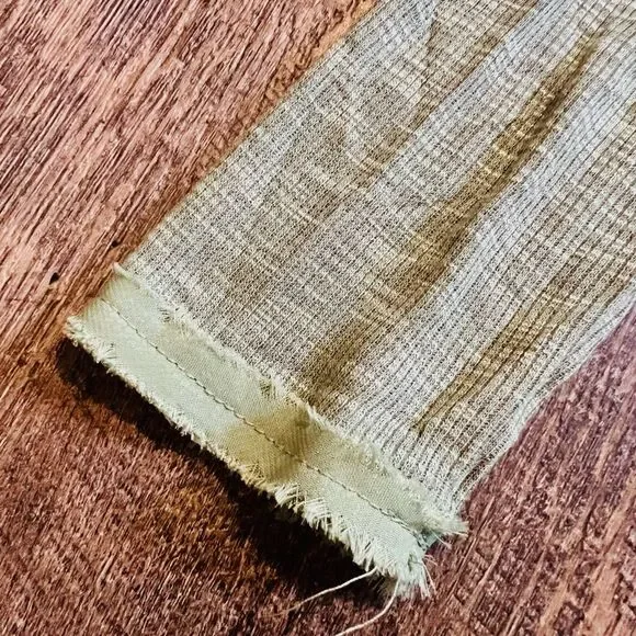 BKE Boutique Green Thermal Lace Henley Boho Cottagecore Top Large - Picture 8 of 13